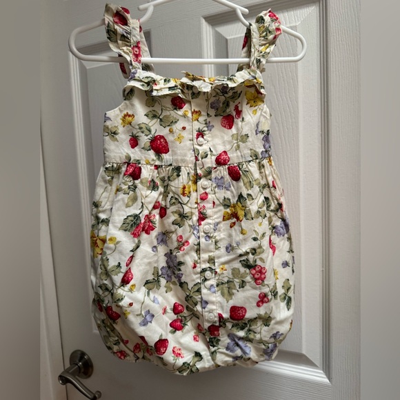 Polo Ralph Lauren Strawberry Romper / Bubble shortall - Picture 1 of 2